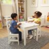 Wooden Table & Chairs - White - Image 3