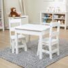 Wooden Table & Chairs - White - Image 4