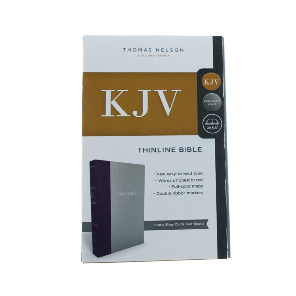 KJV Thinline Bible (Comfort Print)-Purple/Gray Cloth Over Board - Image 2