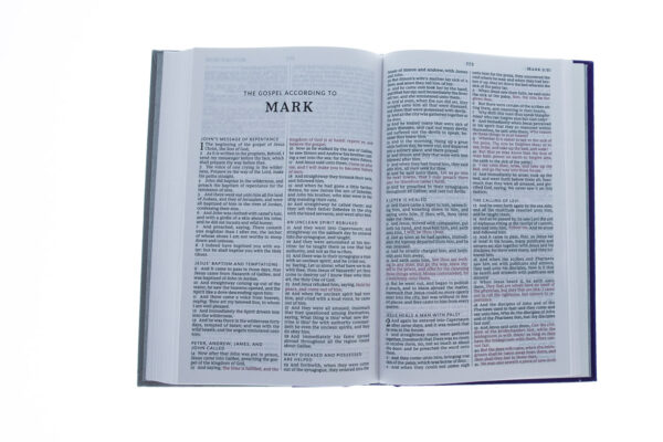 KJV Thinline Bible (Comfort Print)-Purple/Gray Cloth Over Board - Image 4