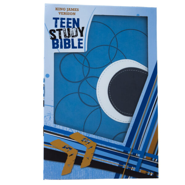 KJV Teen Study Bible-Sky Blue/Fudge DuoTone Imitation Leather - Image 2