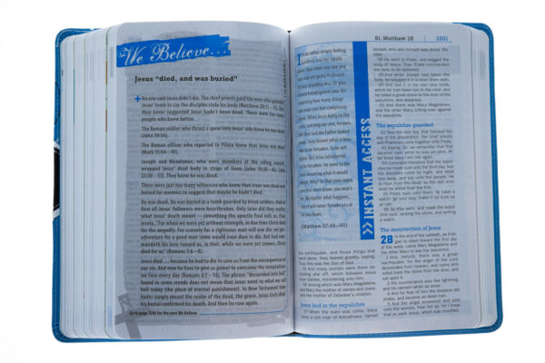 KJV Teen Study Bible-Sky Blue/Fudge DuoTone Imitation Leather - Image 4