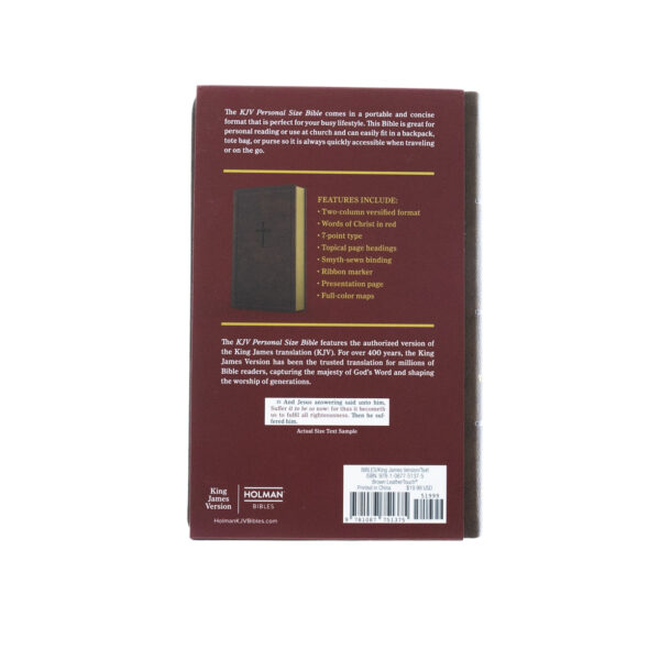 KJV Personal Size Bible, Brown Leathertouch - Image 6