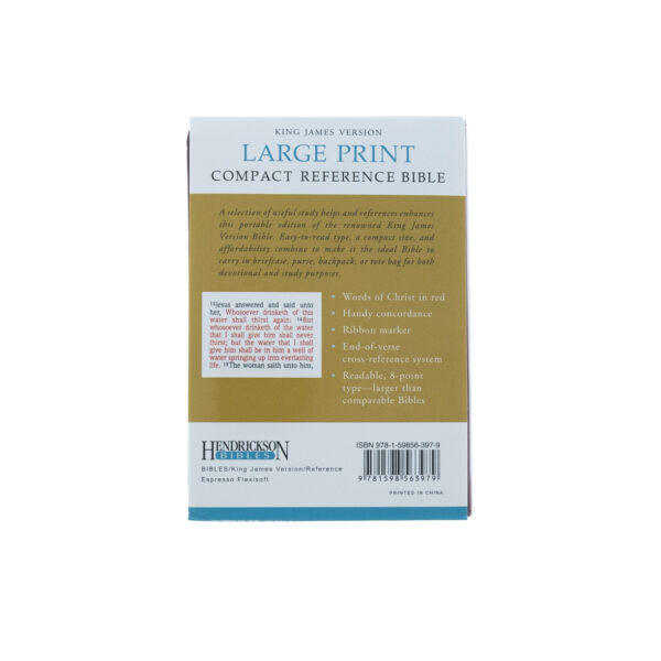 KJV Large Print Compact Reference Bible-Espresso Flexisoft- Discontinued 206 0581 5