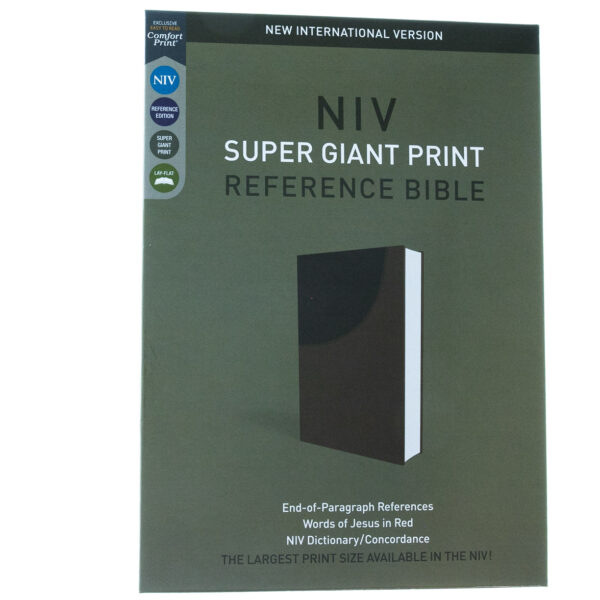 NIV, Super Giant Print Reference Bible, Leathersoft, Brown