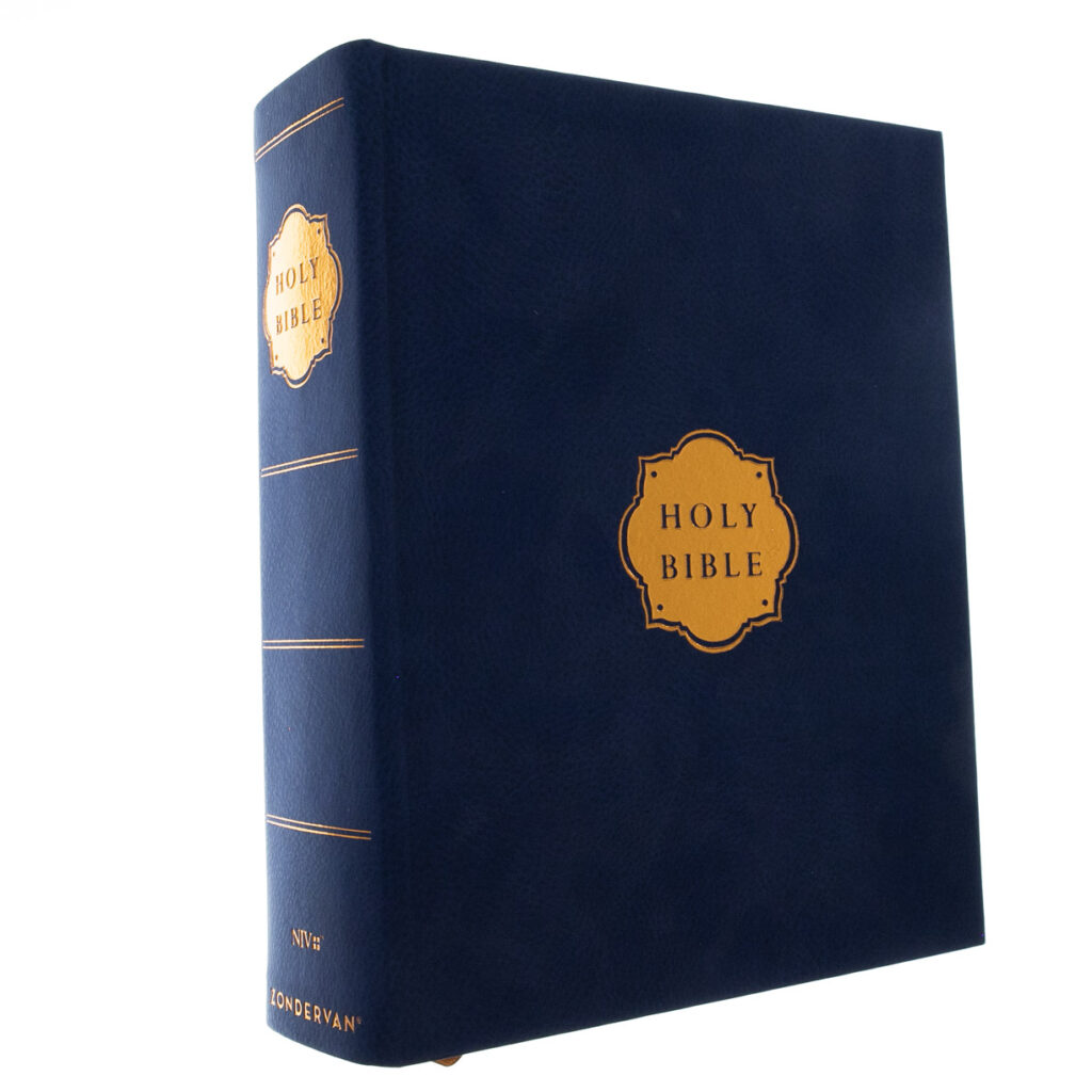 Image of NIV, Our Family Story Bible, Leathersoft over Board, Navy,
