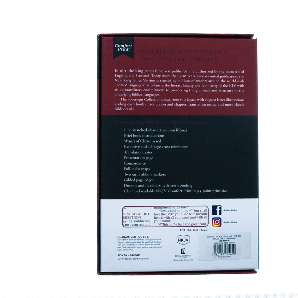 Image of NKJV Personal Size Reference Bible – Black – Sovereign Collection
