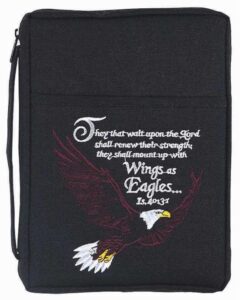 Image of BC: Embroidered Large Eagle Isaiah 40:31 Black Large