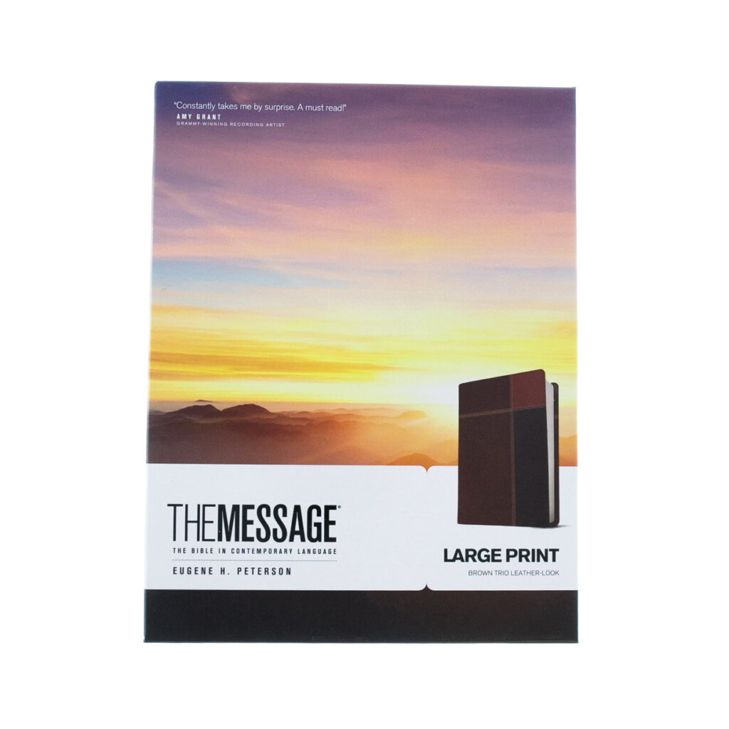Image of The Message Large Print Leather-Look, Brown Trio