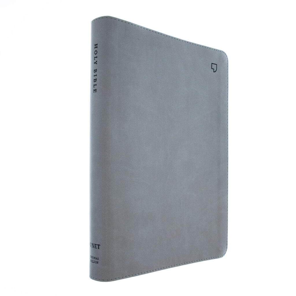 Image of NET Bible, Thinline Large Print, Leathersoft, Stone, Thumb Indexed
