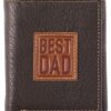 Wallet Best Dad Brown & Tan Genuine Leather Trifold