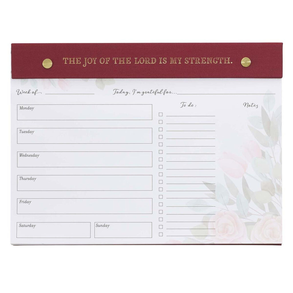 Image of The Joy Of The Lord Is My Strength Planner Pad – Nehemiah 8:10