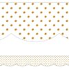 White with Gold Dots Scalloped Border 39' Simply Boho- Discontinued
