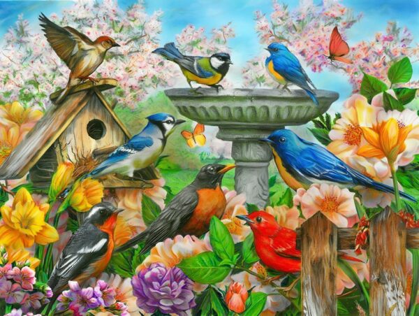 500 Pc Puzzle - Bird Bath 654 0254 0