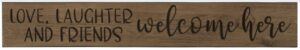 Image of Cappuccino Plank Sign – Love, Laughter, and Friends 36″x5.5″