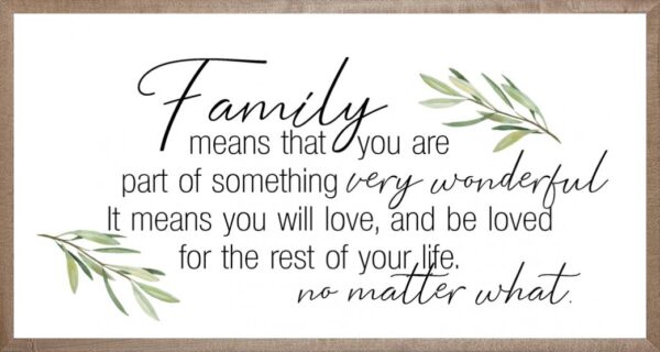 Plaque - Family No Matter What 16"x30"