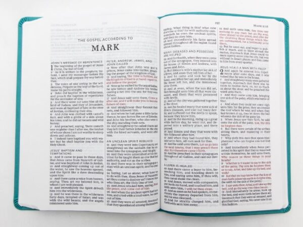 KJV Thinline Bible/Large Print -Comfort Print-Teal Value Leathersoft 206 0053 2 1