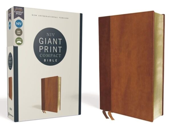 NIV, Giant Print Compact Bible, Leathersoft, Brown, Comfort Print - Image 2
