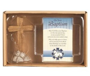 Image of Cross Figurine Baptism 3″