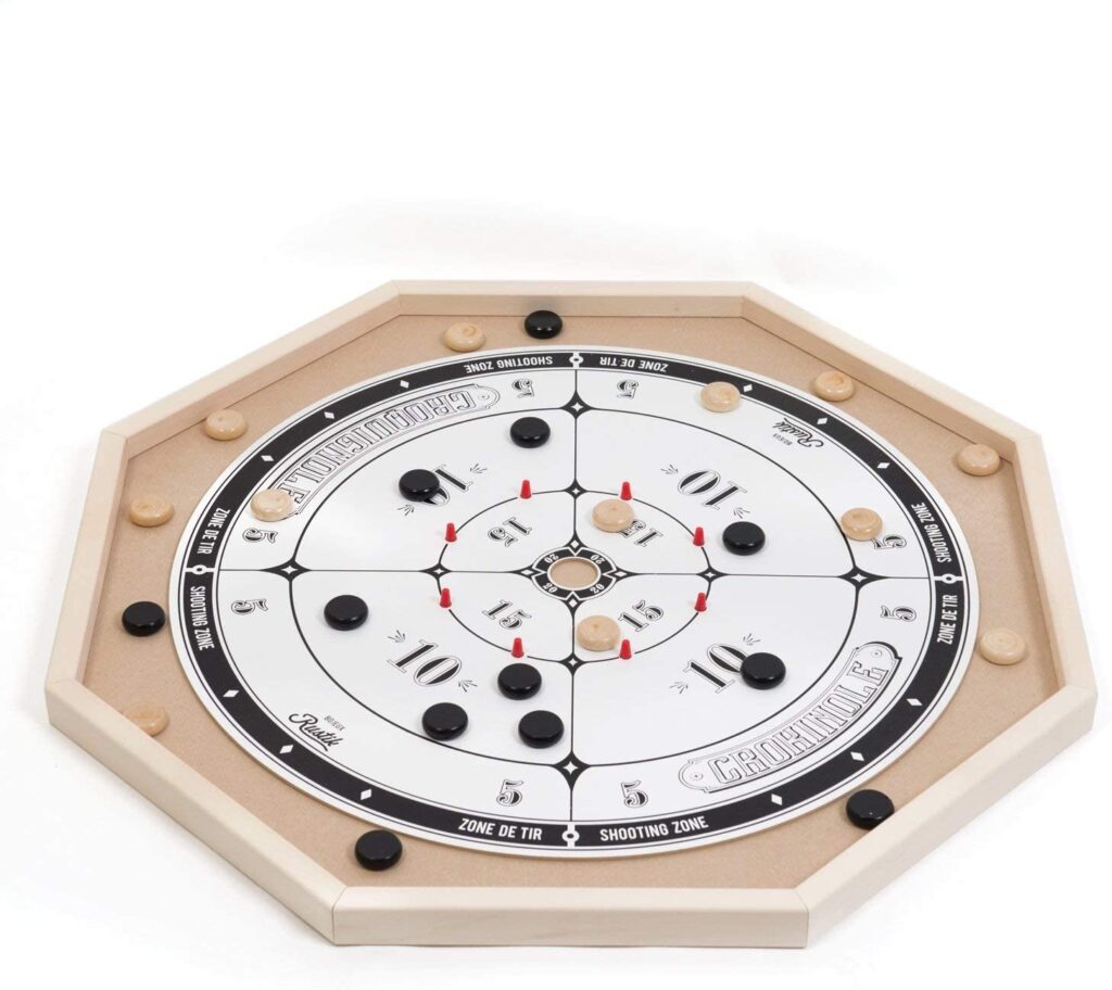 Image of Crokinole Deluxe With Checkers on Back
