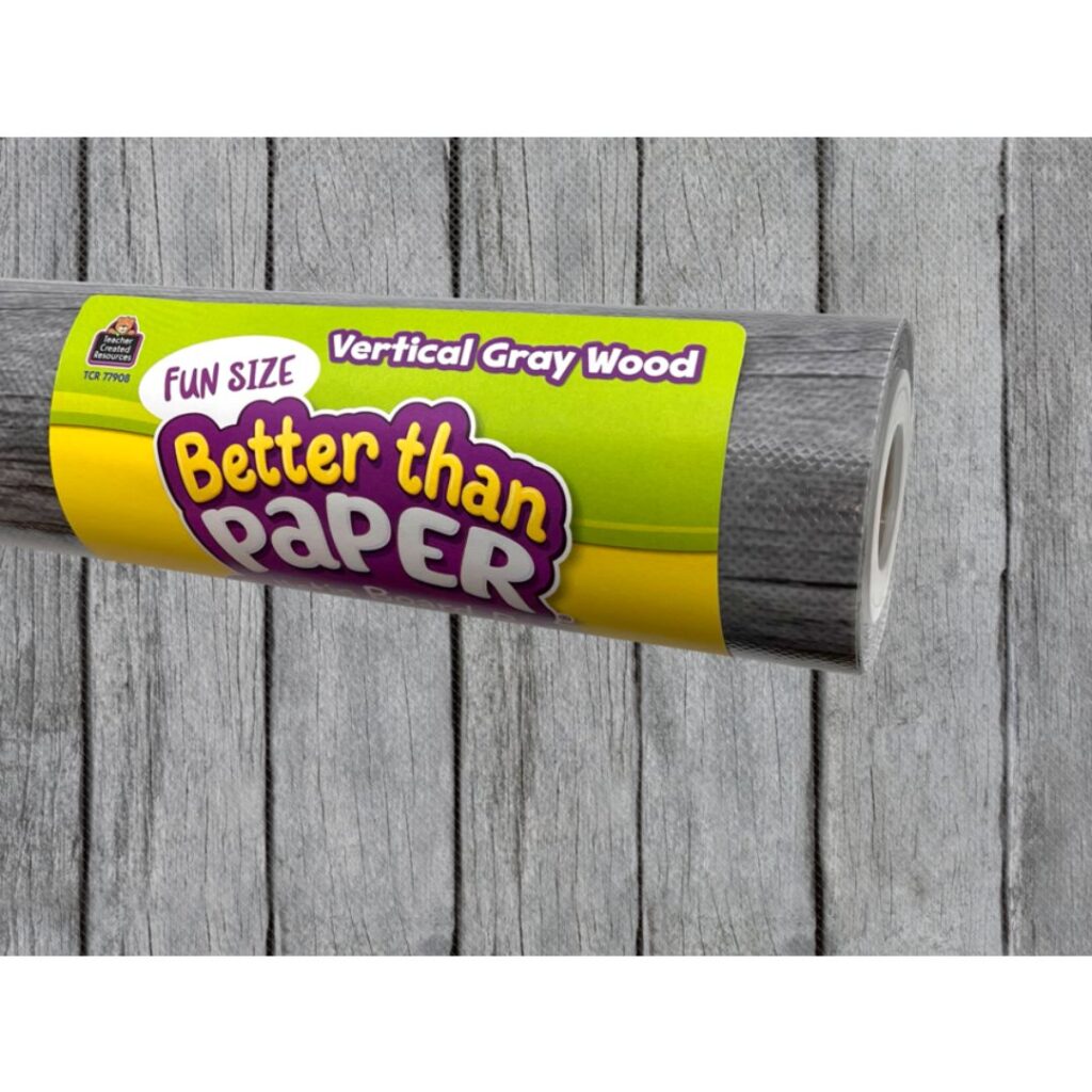 Image of Fun Size Vertical Gray Wood – Better Than Paper Bulletin Board Roll