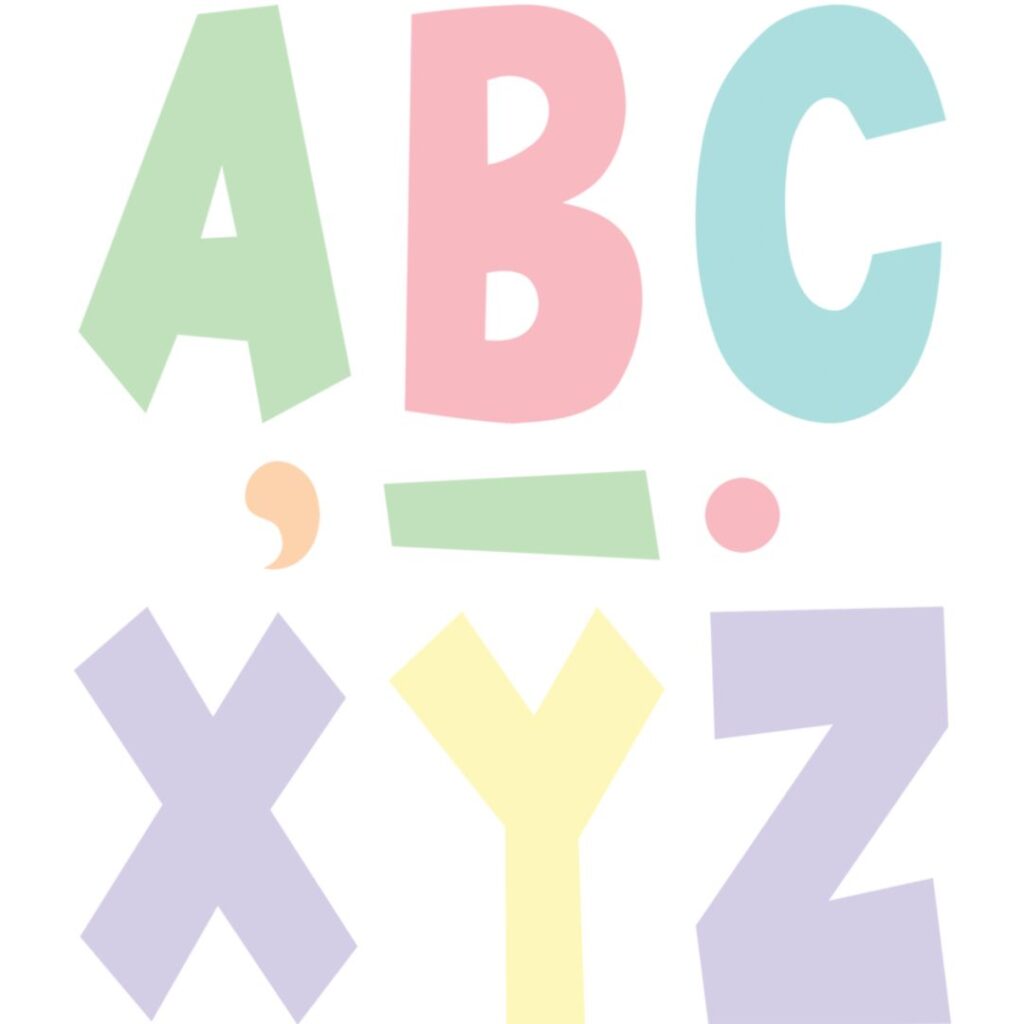 Image of Pastel Pop – 7″ Fun Font Letters