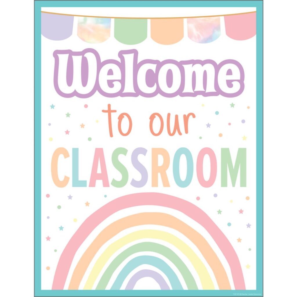 Image of Pastel Pop – Welcome To Our Classroom Chart