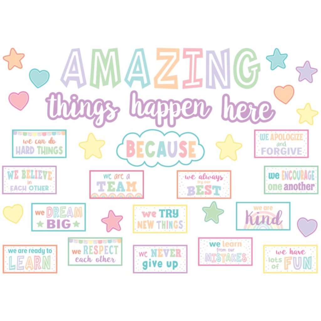 Image of Pastel Pop – Amazing Things Happen Here Bulletin Board