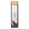 My Grace is Sufficient - Glass Water Bottle with Bamboo Lid & Sleeve - 17oz - Image 2