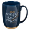 Wings Like Eagles Navy Blue Ceramic Coffee Mug  - 15oz