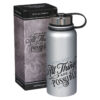 Silver Stainless Steel Water Bottle - Matthew 19:26 - Image 3