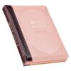 Burgundy and Pink Floral Faux Leather Compact KJV Bible with Zippered Closure - Image 3