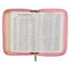 Burgundy and Pink Floral Faux Leather Compact KJV Bible with Zippered Closure - Image 7