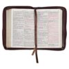 KJV Burgundy and Saddle Tan Framed Faux Leather Compact - Image 6