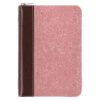 KJV Pink and Saddle Tan Faux Leather Mini Pocket Bible W/ Zipper