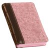 KJV Pink and Saddle Tan Faux Leather Mini Pocket Bible W/ Zipper - Image 2