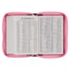 KJV Pink and Saddle Tan Faux Leather Mini Pocket Bible W/ Zipper - Image 5