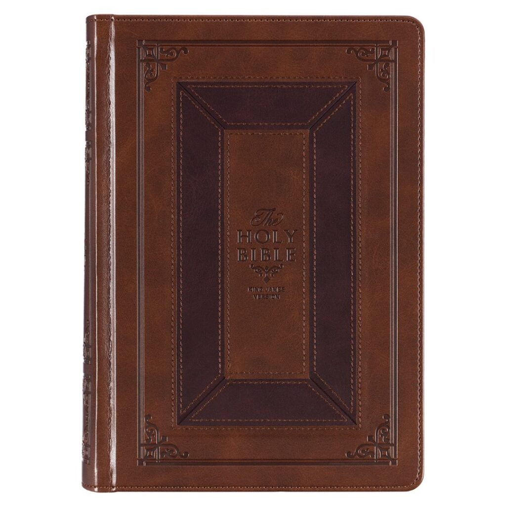 Image of KJV Study Bible, Toffee and Burgundy Faux Leather Hardcover – Thumb Index