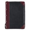 KJV Burgundy and Black Faux Leather - Thumb Index - Zipper Closure
