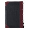 KJV Burgundy and Black Faux Leather - Thumb Index - Zipper Closure - Image 2