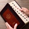 Burgundy and Toffee Black Faux Leather Study Bible - Thumb Index - Image 5