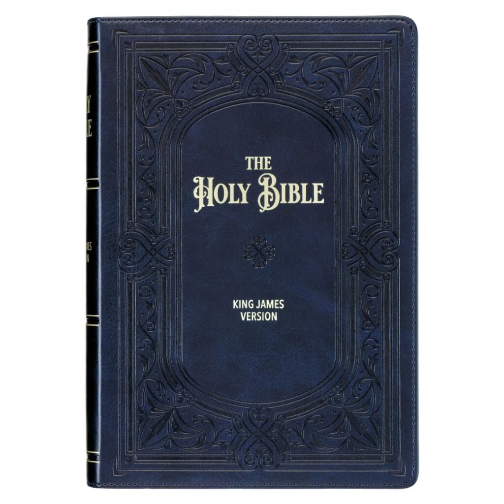 Image of KJV Black Art Nouveau Framed Faux Leather Giant Print – Thumb Index