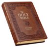 KJV Floral Saddle Tan Faux Leather Full-size Giant Print - Thumb Index  - Discon - Image 3