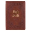 KJV Antiqued Brown Faux Leather Large Print Thinline - Thumb Index