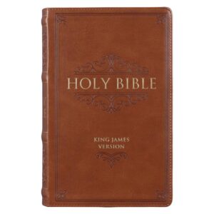 Image of KJV Saddle Tan Faux Leather Giant Print Standard-size – Thumb Index