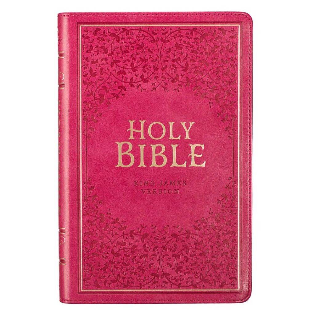 Image of KJV Pink Faux Leather Deluxe Gift Bible – Thumb Index