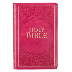 Image of KJV Pink Faux Leather Deluxe Gift Bible – Thumb Index