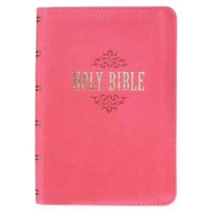 Image of KJV Pink Faux Leather Large Print Compact Bible