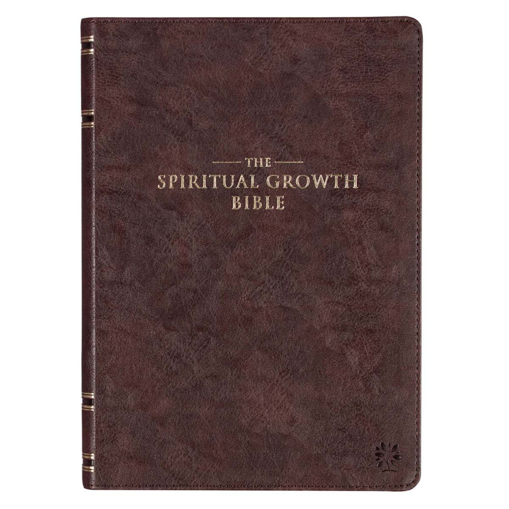 Image of NLT Espresso Brown Faux Leather Spiritual Growth Bible