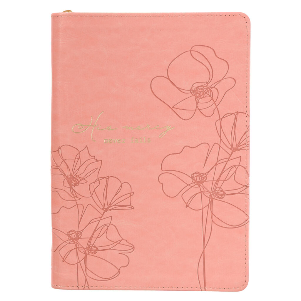 Image of Mercy Pink Faux Leather Journal w/ Zipper Closure